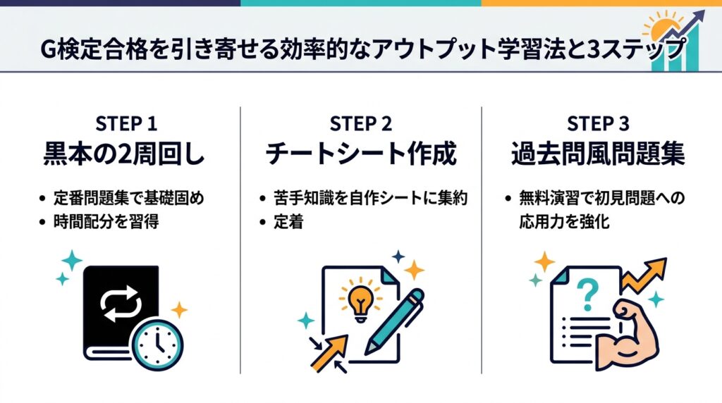 G検定の効率的なアウトプット学習法として黒本・チートシート・過去問風問題集の3ステップを解説